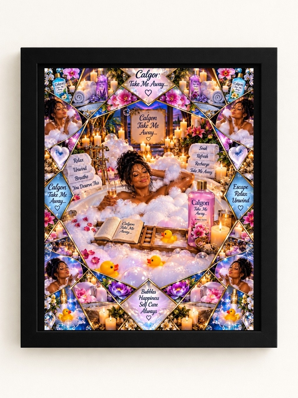 Take Me Away Bubble Bath 8x10 Framed A.I. Art Print